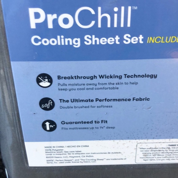 Serta Pro Chill King Sheet Set Cooling 